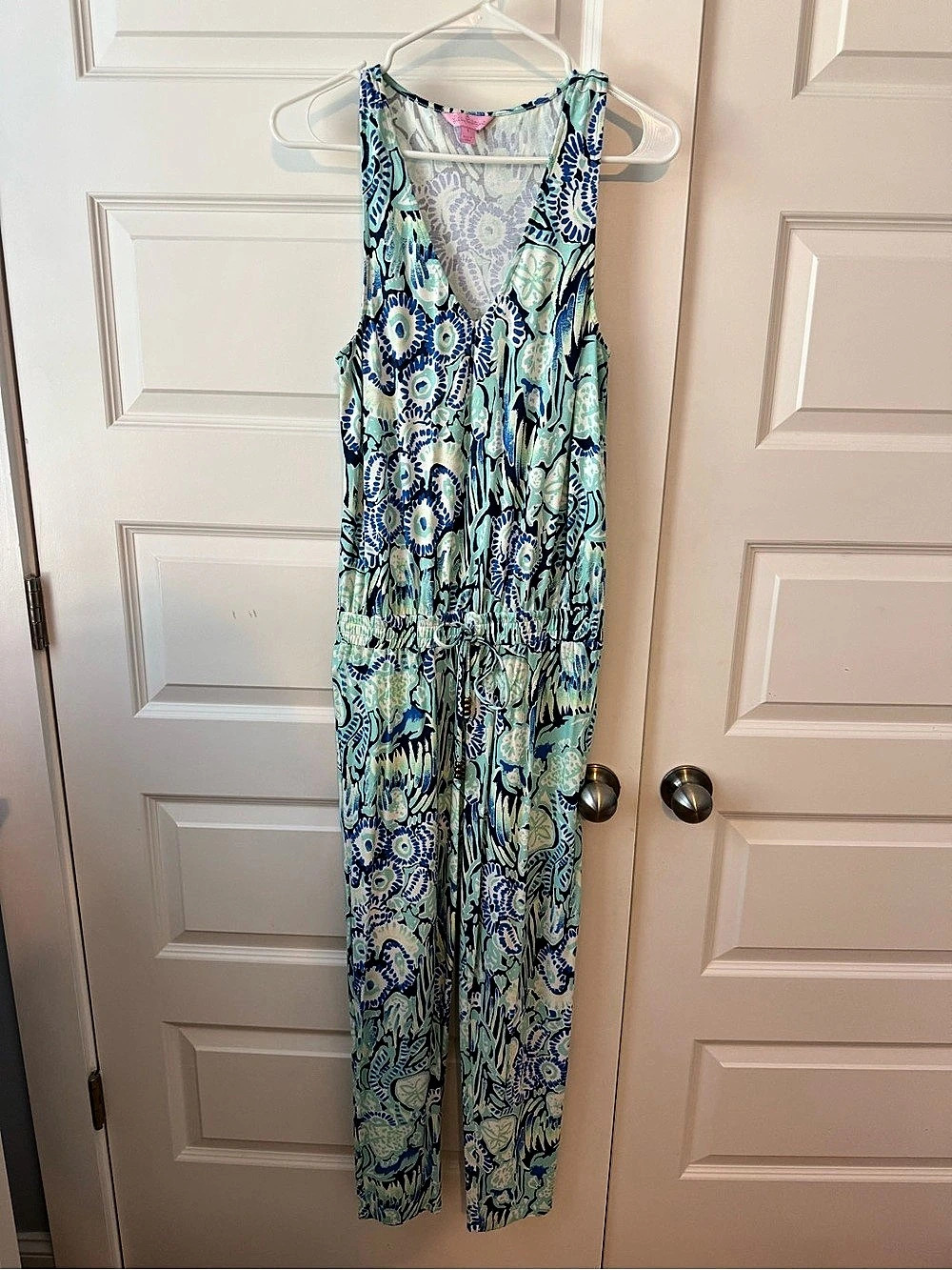 Lilly Pulitzer Paulina Jumpsuit Floral Green & Blue
